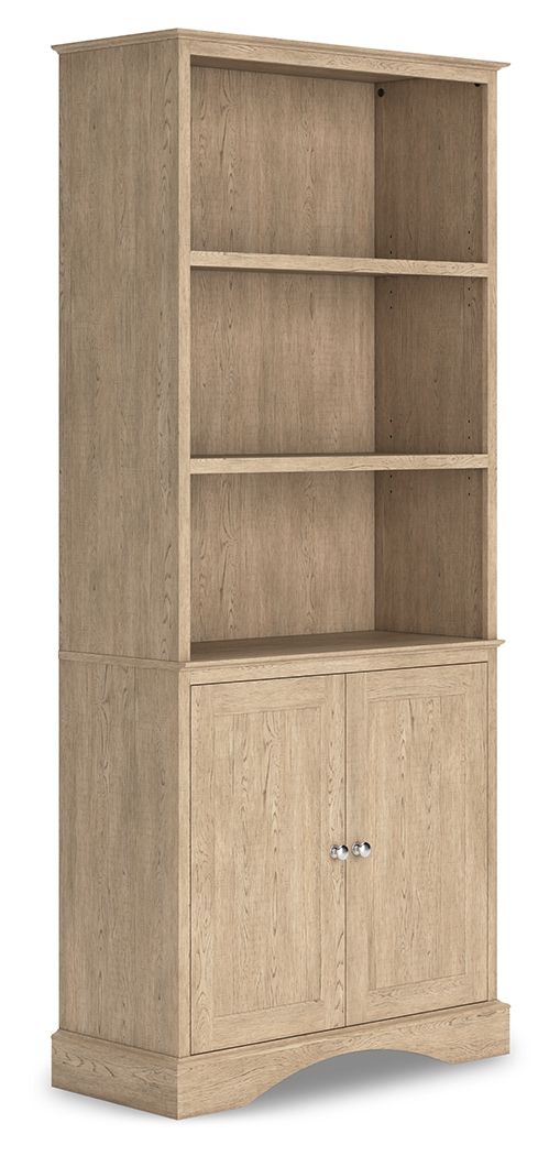 Elmferd - Light Brown - Bookcase Cleveland Home Outlet (OH) - Furniture Store in Middleburg Heights Serving Cleveland, Strongsville, and Online