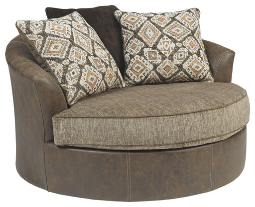 Abalone - Chocolate - Oversized Swivel Accent Chair Cleveland Home Outlet (OH) - Furniture Store in Middleburg Heights Serving Cleveland, Strongsville, and Online