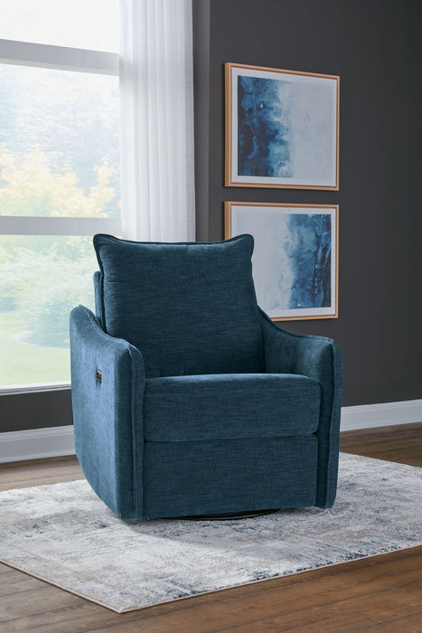 Mcburg - Swivel Power Recliner - Navy
