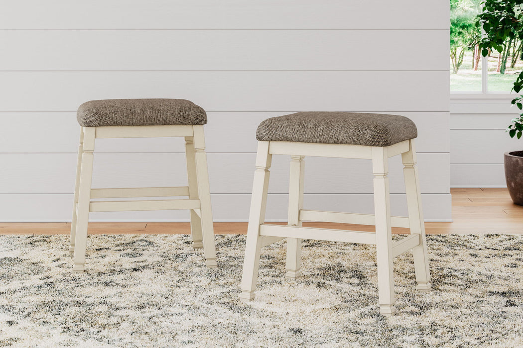 Bolanburg - White / Brown / Beige - Upholstered Stool