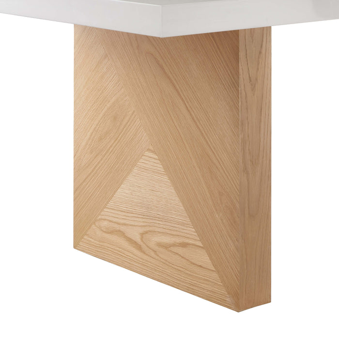 Madeline - Dining Table - White Gloss and Natural Ash