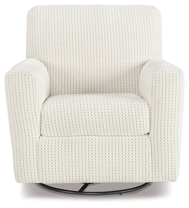 Herstow - Swivel Glider Accent Chair - Ivory
