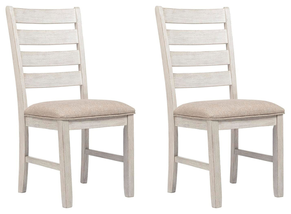 Skempton - White/Light Brown - Dining UPH Side Chair