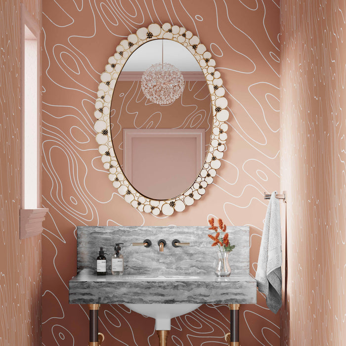 Flor - Handpainted Mirror - Beige