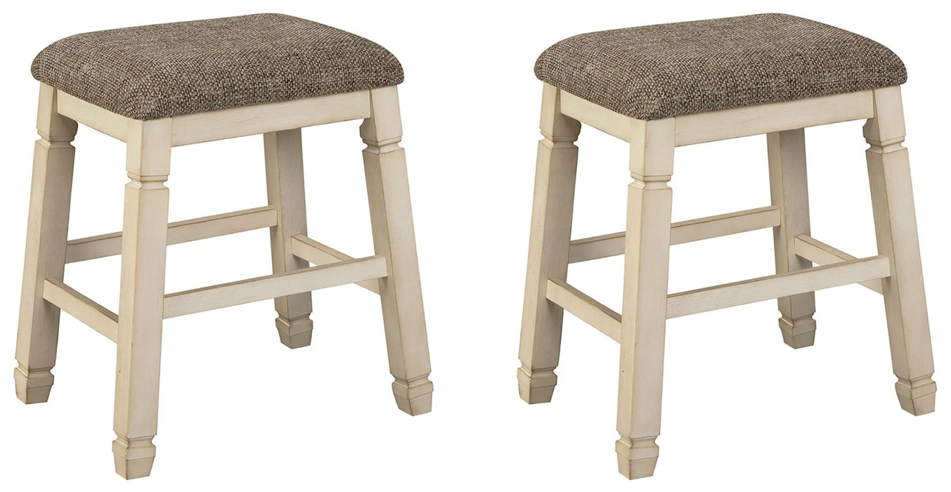 Bolanburg - White / Brown / Beige - Upholstered Stool