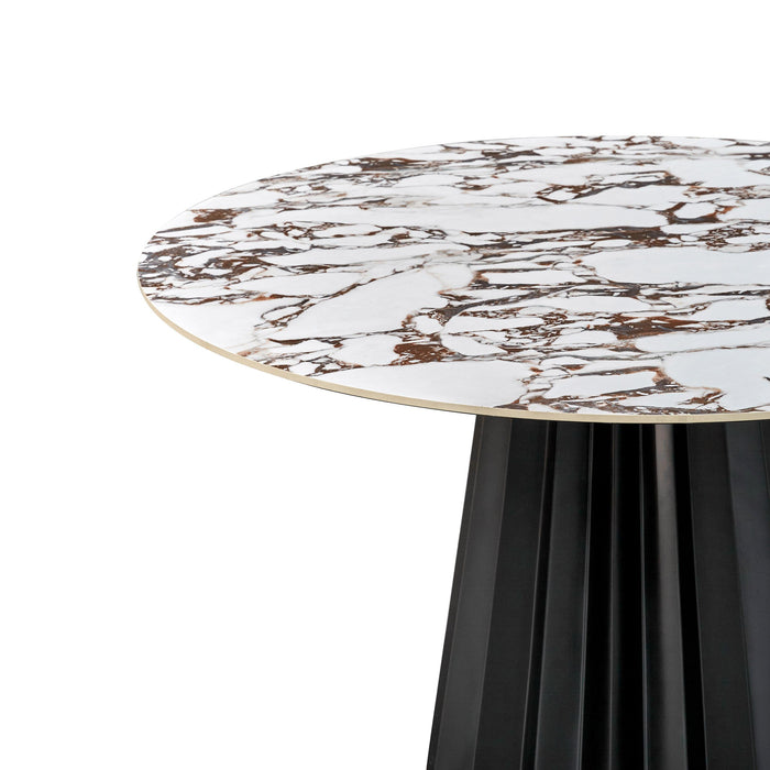 Jimena - Marble Ceramic 47" Round Dining Table - Black