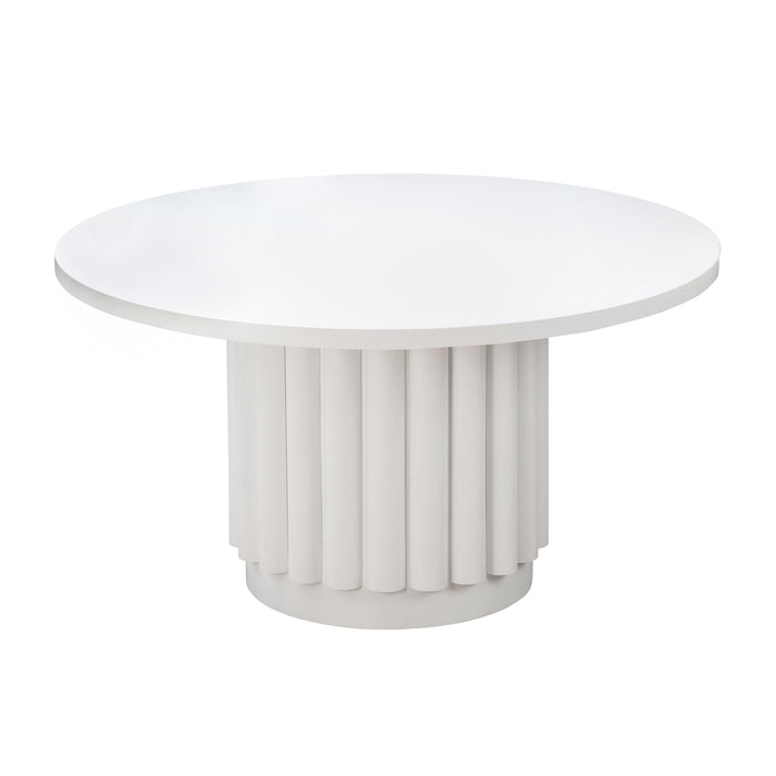 Kali - 55" Round Dining Table - White