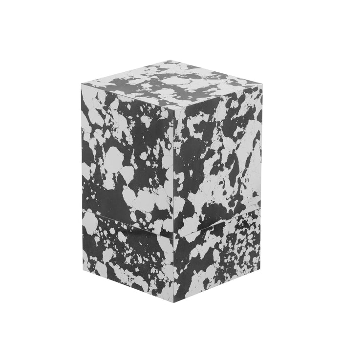 Camryn - Spotted Resin Side Table - Black / White