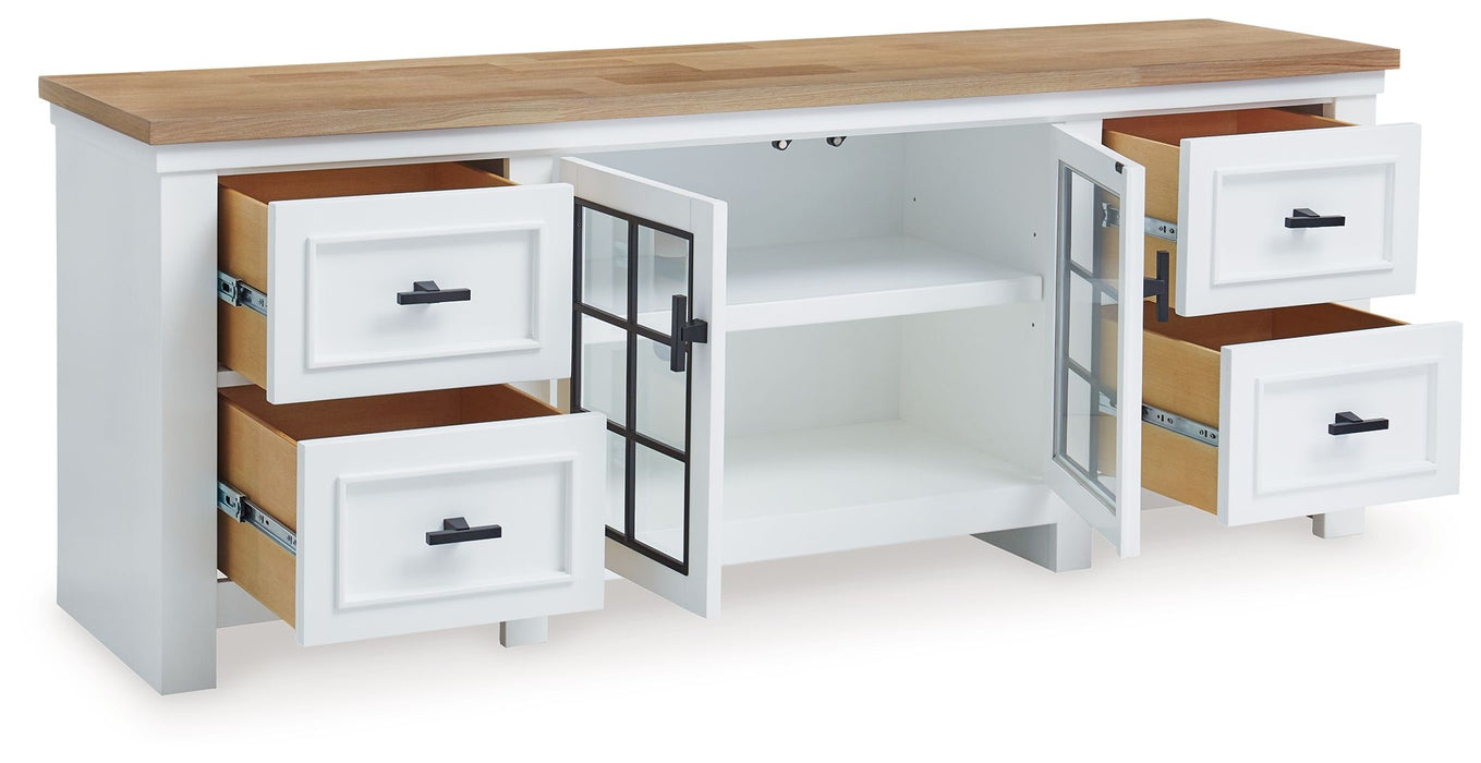Ashbryn - White / Natural - Extra Large TV Stand