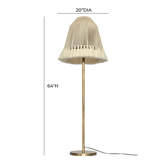June - Tall Floor Lamp - Gold / White