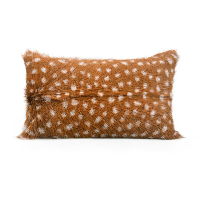 Amber - Genuine Goatskin Lumbar Pillow - Brown