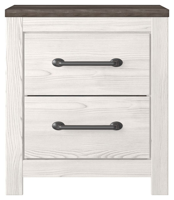 Gerridan - Two Drawer Night Stand - White / Gray