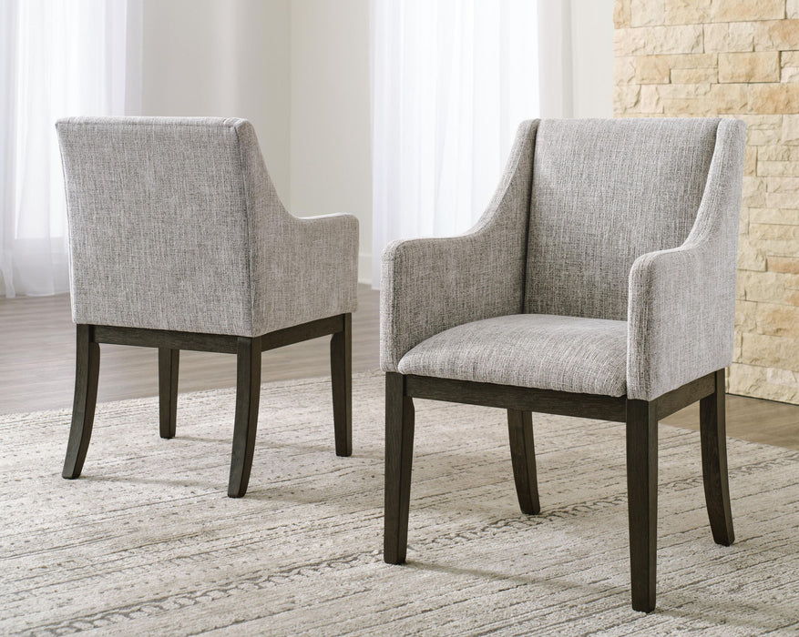 Burkhaus - Dark Brown - Dining Uph Arm Chair (Set of 2)