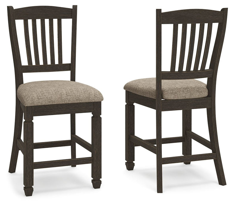 Tyler Creek - Black/Grayish Brown - Upholstered Barstool
