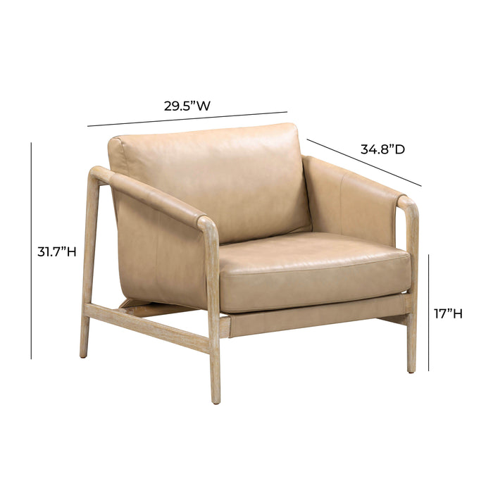 Chakka - Genuine Leather Accent Chair - Tan