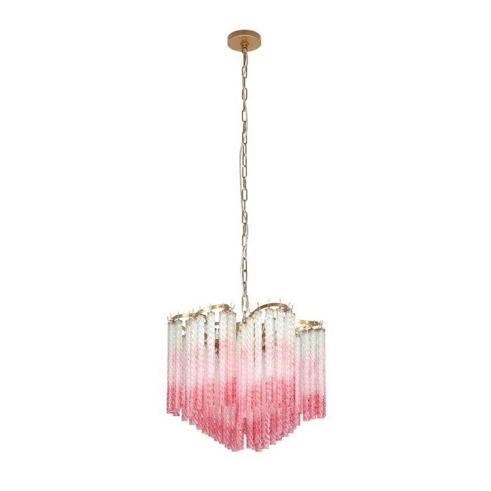 Ananya - Ombre Glass Chandelier - Gold / Pink