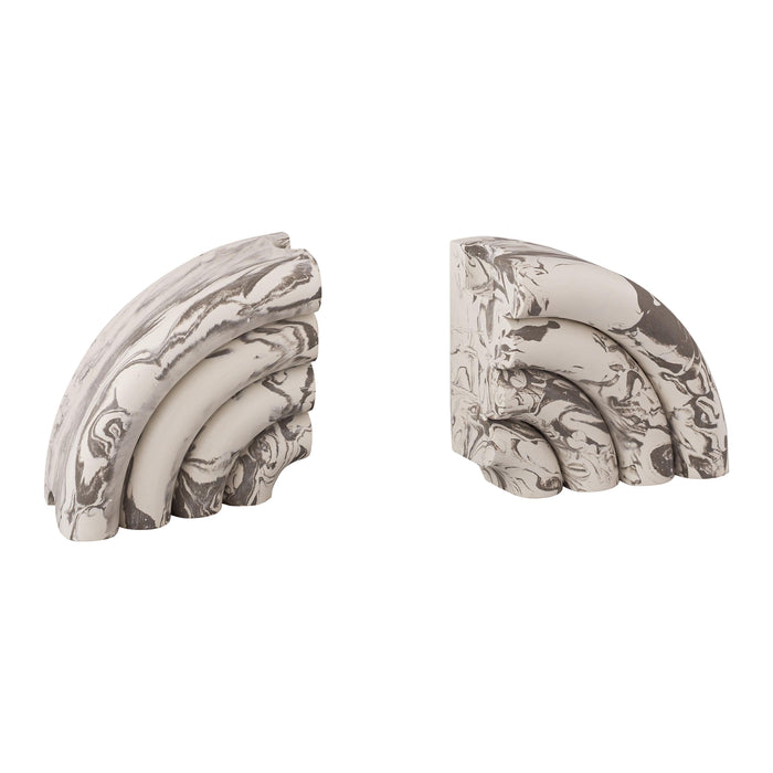 Marble Bookends (Set of 2) - Gray