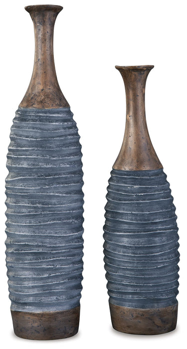 BLAYZE - Antique Gray/Brown - Vase Set