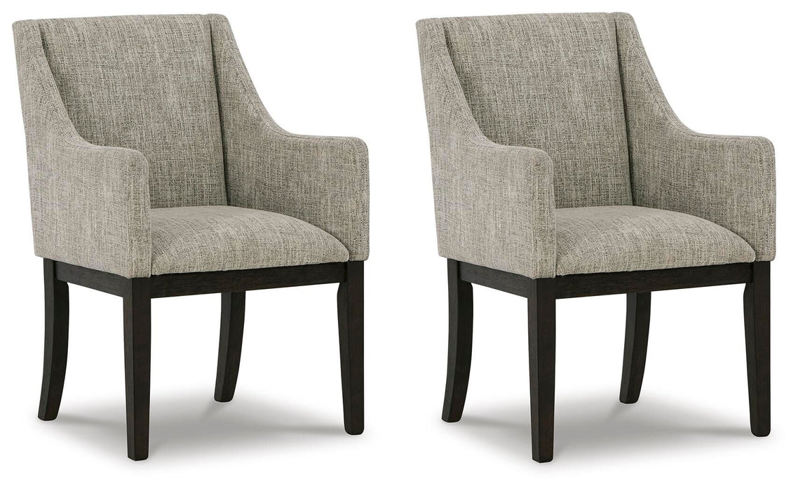 Burkhaus - Dark Brown - Dining Uph Arm Chair (Set of 2)