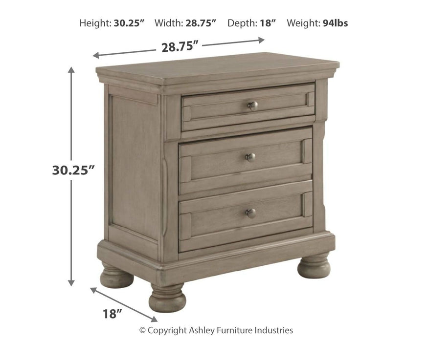 Lettner - Two Drawer Night Stand - Light Gray