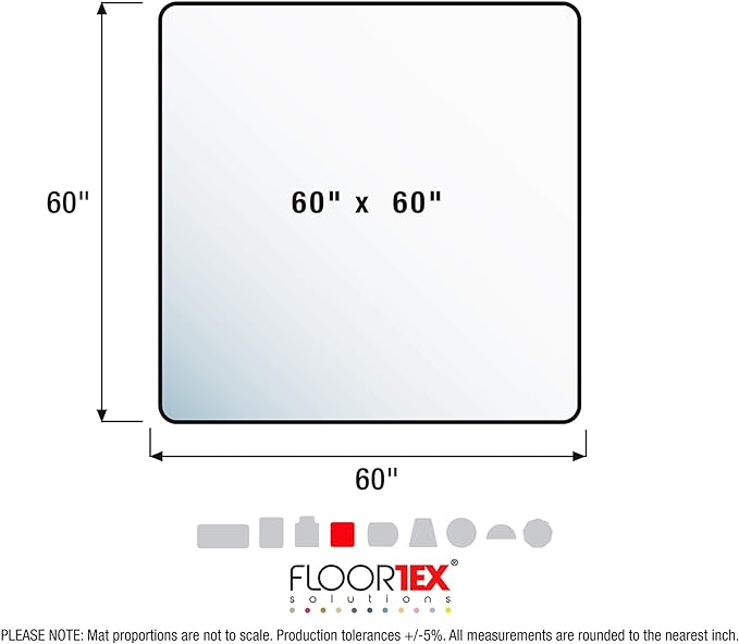 60"x60" Ultimat XXL Chair Mat for Hard Floors Square Clear