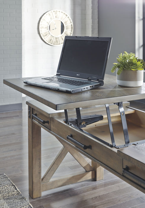 Aldwin - Gray - Home Office Lift Top Desk