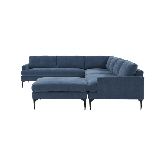 Serena - Large Chaise Sectional With Black Legs
