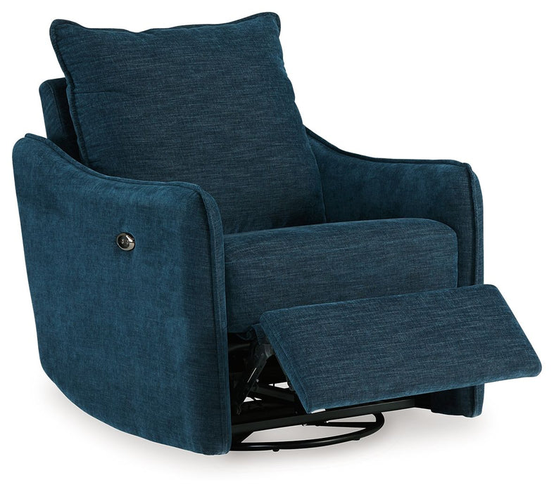 Mcburg - Swivel Power Recliner - Navy