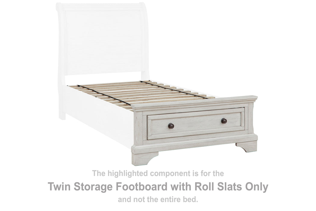 Robbinsdale - Twin Storage Ftbd w/Roll Slats - Antique White