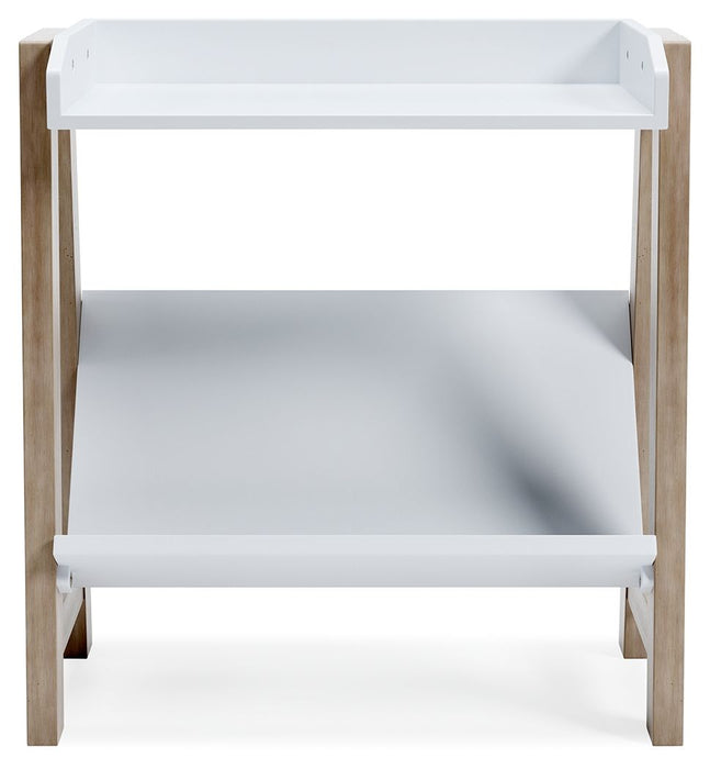 Blariden - Small Bookcase - White / Tan