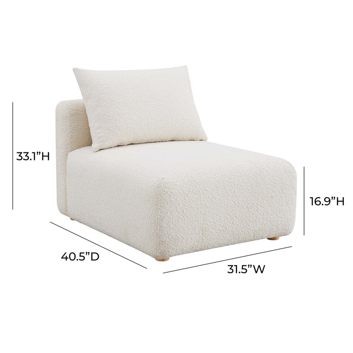 Hangover - Boucle Modular Armless Chair - Cream