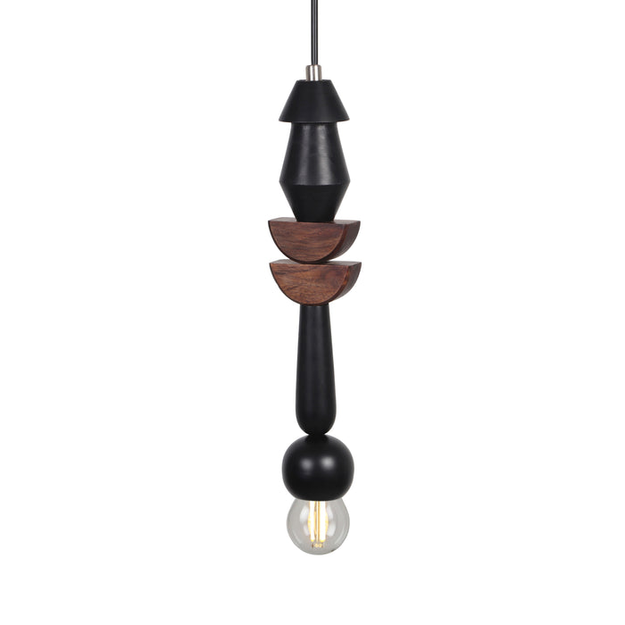 Taga - Large Pendant Lamp - Black / Brown