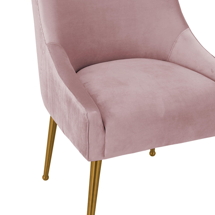 Beatrix - Velvet Side Chair - Pleated Mauve
