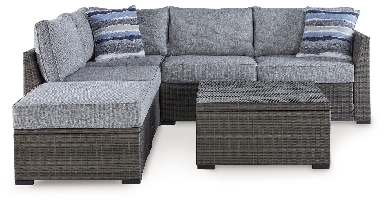 CLEARANCE Petal Road - Gray - Loveseat Sectional, Ottoman, Table Set (Set of 4)