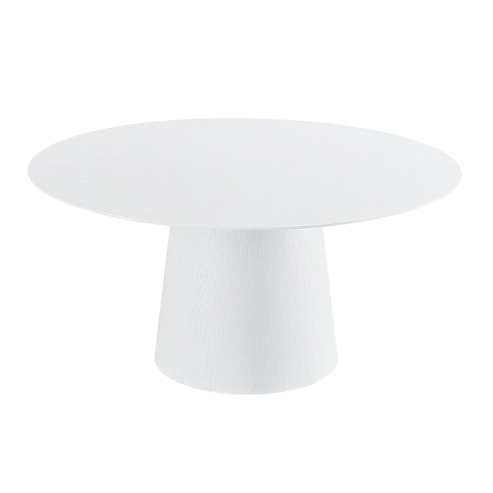 Pauline - 62" Round Dining Table - White Ash