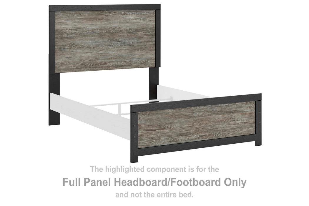Broachmyn - Full Panel Headboard/Footboard - Black / Gray