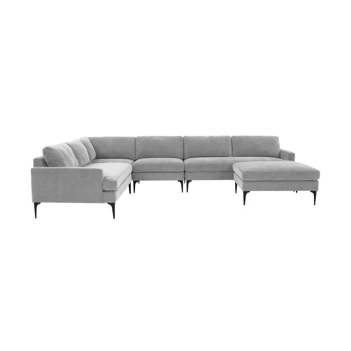 Serena - Large Chaise Sectional With Black Legs