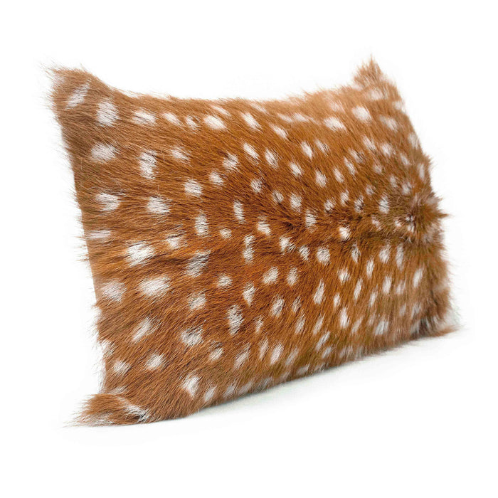 Amber - Genuine Goatskin Lumbar Pillow - Brown