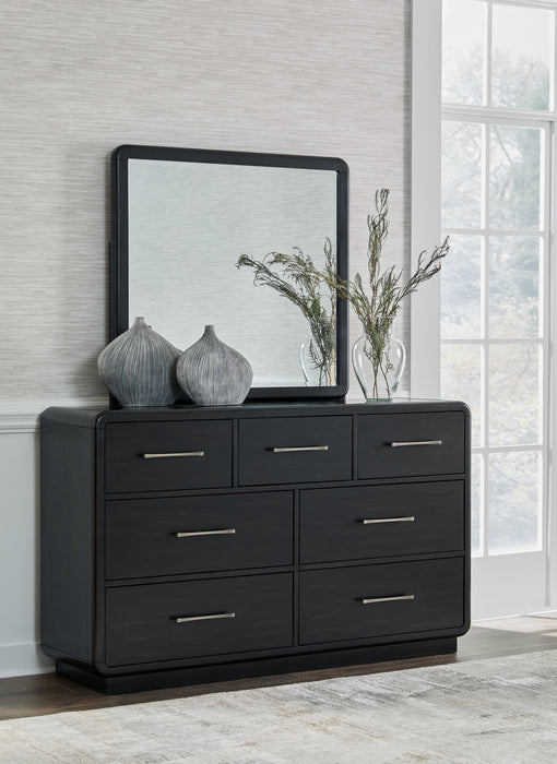 Ashley Rowanbeck 7 Drawer Dresser and Mirror, Black Ashley Rowanbeck 7 Drawer Dresser and Mirror, Black