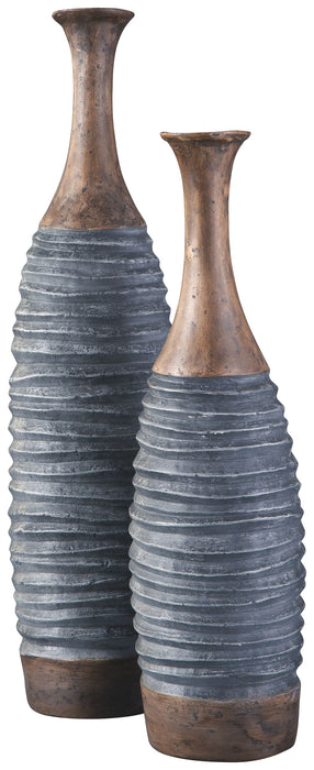 BLAYZE - Antique Gray/Brown - Vase Set