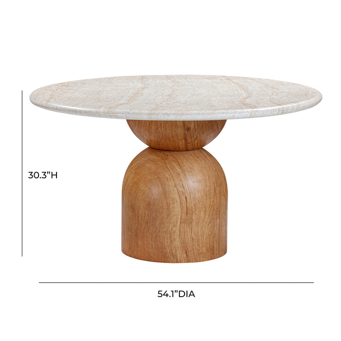 Cynthia - Concrete Indoor / Outdoor Round Dining Table - Travertine