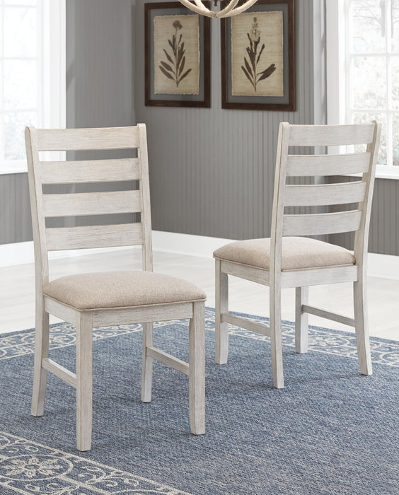 Skempton - White/Light Brown - Dining UPH Side Chair