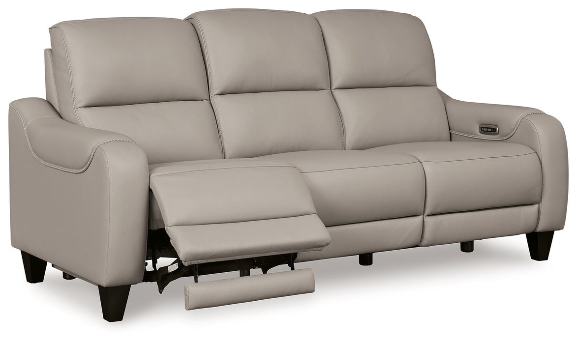 Mercomatic - Gray - Power Reclining Sofa With Adj Headrest