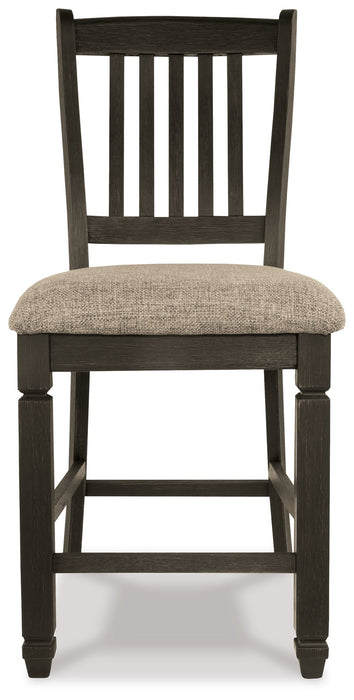 Tyler Creek - Black/Grayish Brown - Upholstered Barstool