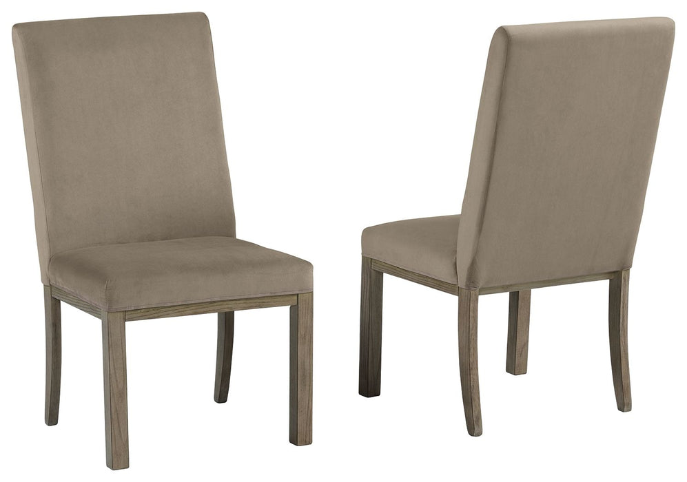 Chrestner - Dining UPH Side Chair (Set of 2) - Gray / Brown