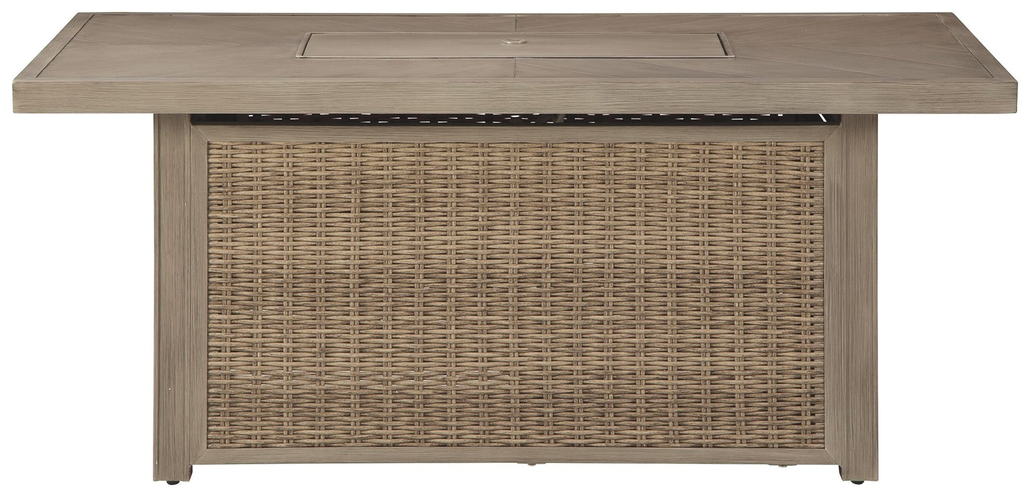 Beachcroft - Beige - Rectangular Fire Pit Table