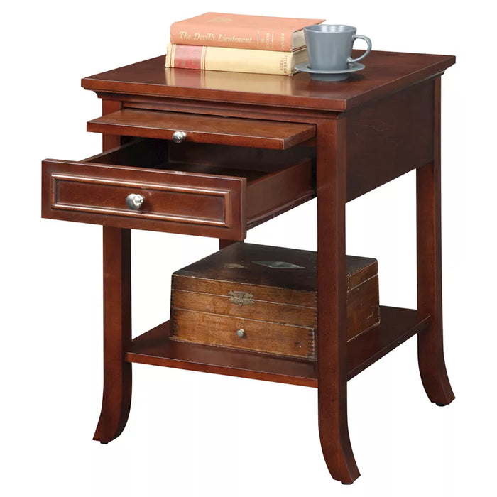 American Heritage Logan End Table with Drawer/Slide Mahogany