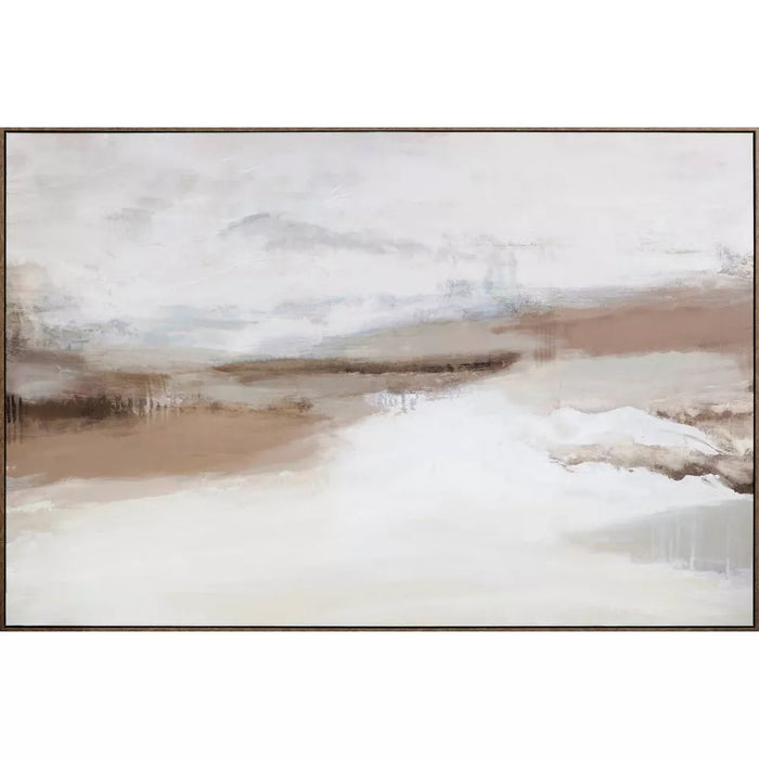 58" x 38" Abstract Horizon Framed Wall Canvas
