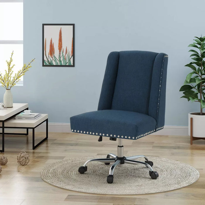 Chiara Home Office Fabric Desk Chair Navy Blue