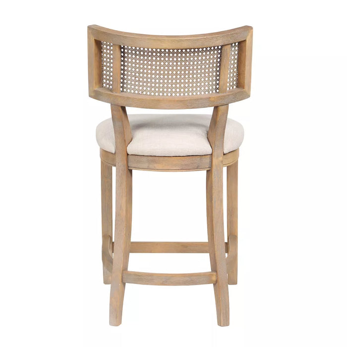 Roben Woven Cane Back Counter Height Barstools Natural Tone/Beige